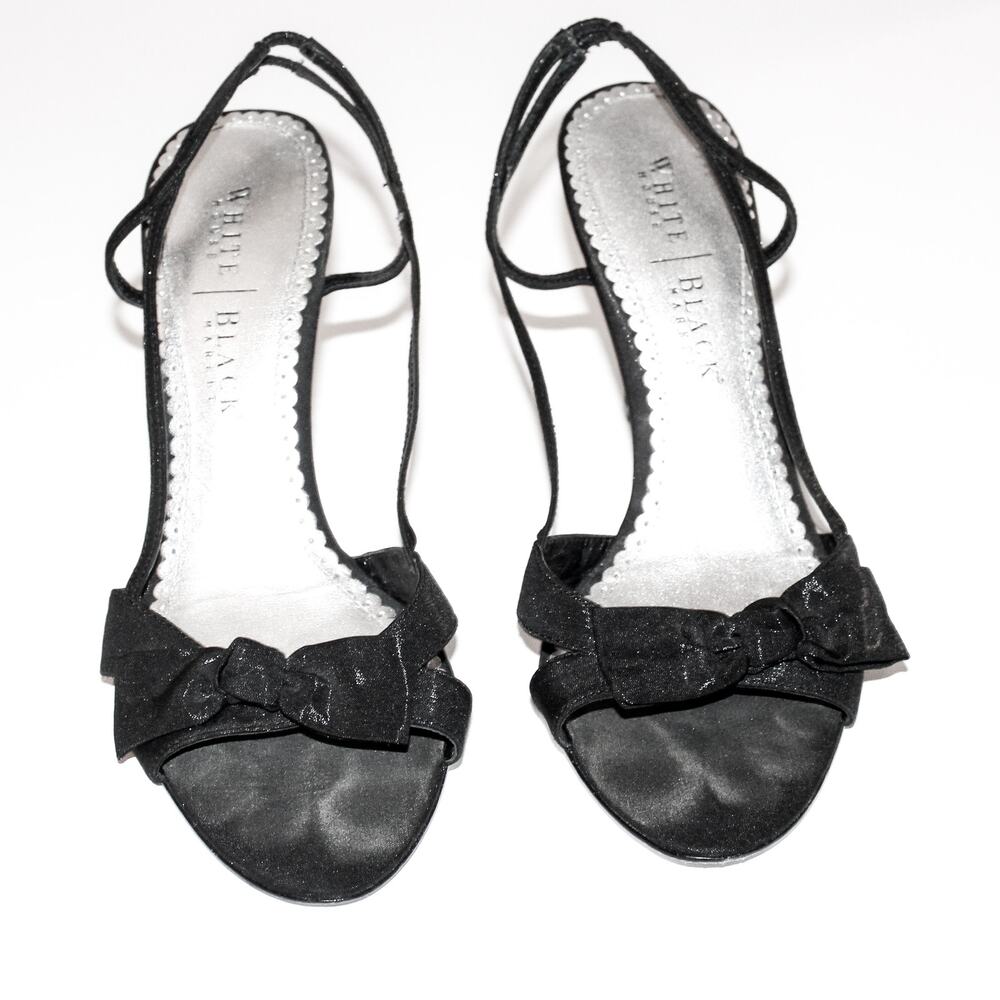 White House Black Market Strappy Heels 9 Black